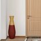 31.5 inch Tall Handcrafted Bamboo Floor Vase, Burgundy and Natural Finish, Decorative Accent, Large Floor Vase, Sustainable Bamboo, Living Room, Dining Room, Entryway Decor, Unique Home Accent